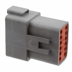 12 Rectangular Connectors - Housings Receptacle Gray - 1