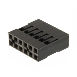 12 Rectangular Connectors - Housings Receptacle Black 0.100