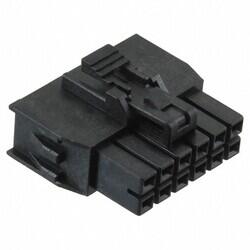 12 Rectangular Connectors - Housings Receptacle Black 0.098