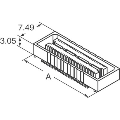 120 Position Connector Receptacle, Center Strip Contacts Surface Mount Gold - 1