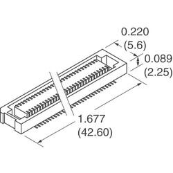 120 Position Connector Receptacle, Center Strip Contacts Surface Mount Gold - 2