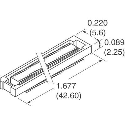 120 Position Connector Receptacle, Center Strip Contacts Surface Mount Gold - 2