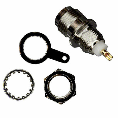 TNC Connector Receptacle, Female Socket 50 Ohms Panel Mount Solder Cup - 1