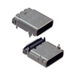 USB-C (USB TYPE-C) USB 3.2 Gen 2 (USB 3.1 Gen 2, Superspeed + (USB 3.1)) Receptacle Connector 24 Position Surface Mount, Right Angle; Through Hole - 1