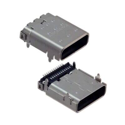 USB-C (USB TYPE-C) USB 3.2 Gen 2 (USB 3.1 Gen 2, Superspeed + (USB 3.1)) Receptacle Connector 24 Position Surface Mount, Right Angle; Through Hole - 1