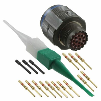 13 Position Circular Connector Plug, Male Pins Crimp - 1