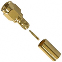SMA Connector Plug, Male Pin 50 Ohms Free Hanging (In-Line) Solder - Amphenol RF