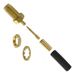 RP-SMA Connector Jack, Male Pin 50 Ohms Panel Mount Solder - Amphenol RF