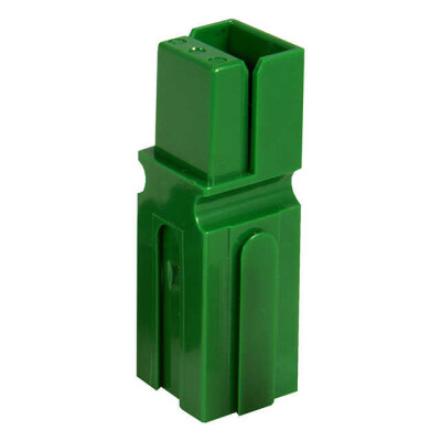 1 Position Blade Type Power Housing Connector Non-Gendered, Self Mating Green - 1