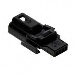 4 Rectangular Connectors - Housings Plug Black 0.087
