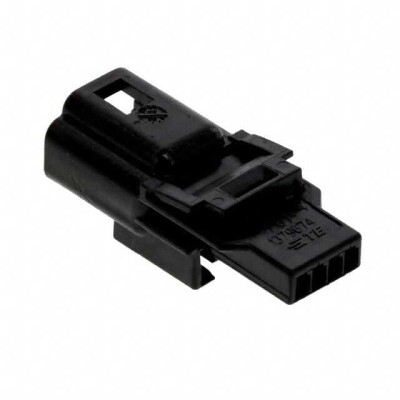 4 Rectangular Connectors - Housings Plug Black 0.087