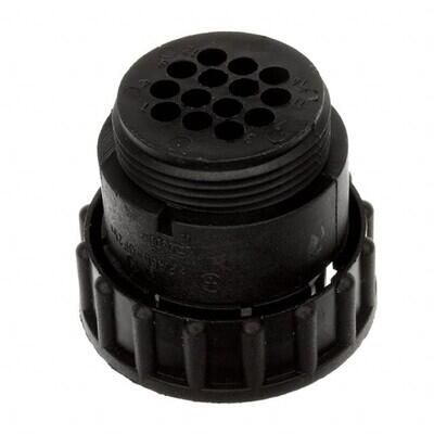 14 Position Circular Connector Plug Housing Free Hanging (In-Line) Coupling Nut - 1