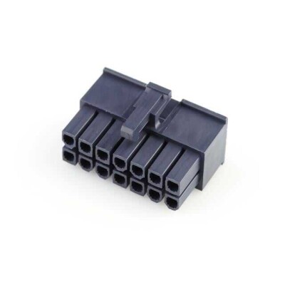 14 Position Rectangular Housing Connector Receptacle Black 0.165