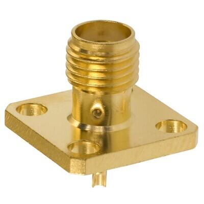 SMA Connector Jack, Female Socket 50Ohm Panel Mount Solder Cup - 1