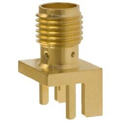 SMA Connector Jack, Female Socket 50Ohm Board Edge, End Launch Solder Tab - Cinch Connectivity Solutions Johnson