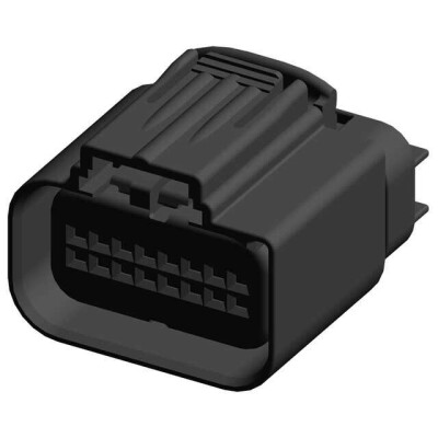 16 Rectangular Connectors - Housings Plug Black 0.100