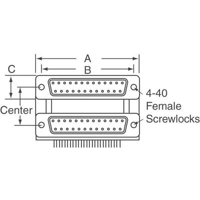 15, 15 Position D-Sub - Stacked Receptacle, Female Sockets Connector - 2