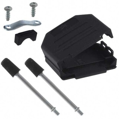 15 Position Hinged Backshell Connector Black 180° Unshielded - 1