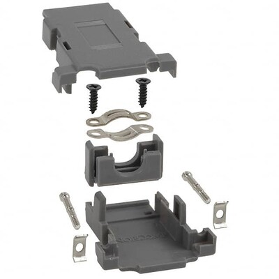 15 Position Two Piece Backshell Connector Gray 180° Unshielded - 1