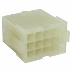 15 Rectangular Connectors - Housings Receptacle Natural 0.163