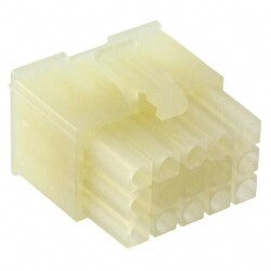 15 Rectangular Connectors - Housings Plug Natural 0.163