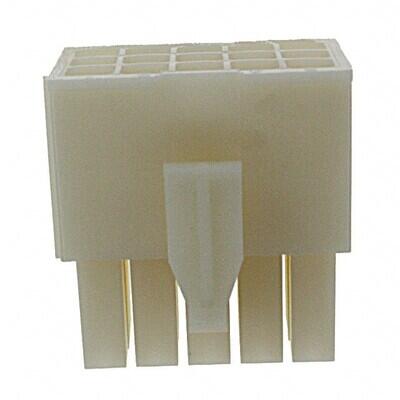 15 Rectangular Connectors - Housings Plug Natural 0.163