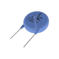 1500 pF ±20% 440VAC Ceramic Capacitor Y5U (E) Radial, Disc - KEMET