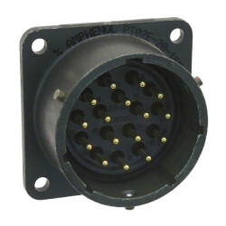 16 Position Circular Connector Receptacle, Male Pins Solder Cup - Amphenol Industrial Operations