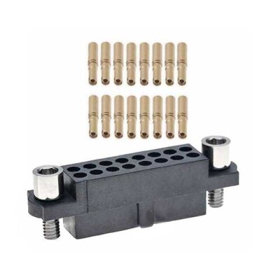 16 Position Rectangular Receptacle Connector Crimp Gold 22 AWG - 1