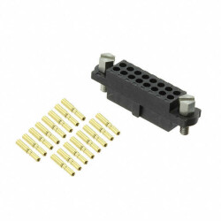 16 Position Rectangular Receptacle Connector Crimp Gold 24-28 AWG - Harwin Inc.