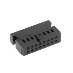 16 Rectangular Connectors - Housings Socket Black 0.100