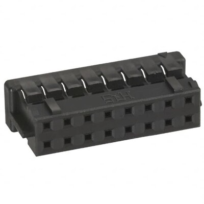 16 Rectangular Connectors - Housings Receptacle Black 0.079