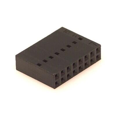 16 Rectangular Connectors - Housings Receptacle Black 0.100