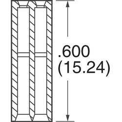 16 Rectangular Connectors - Housings Receptacle Black 0.100