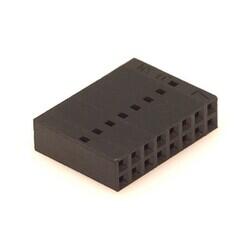 16 Rectangular Connectors - Housings Receptacle Black 0.100