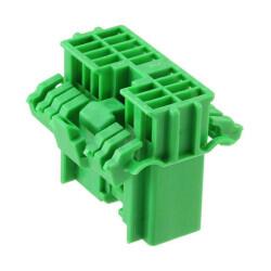 16 Rectangular Connectors - Housings Receptacle Green 0.098