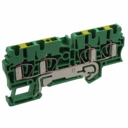 Terminal Block Connector 4 Position Ground, Earth Green, Yellow 12-30 AWG - Weidmüller