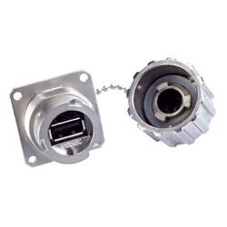 Adapter Connector USB-A (USB TYPE-A), Receptacle To USB-A (USB TYPE-A), Receptacle Panel Mount, Bulkhead - Front or Rear Side Nut - Conec