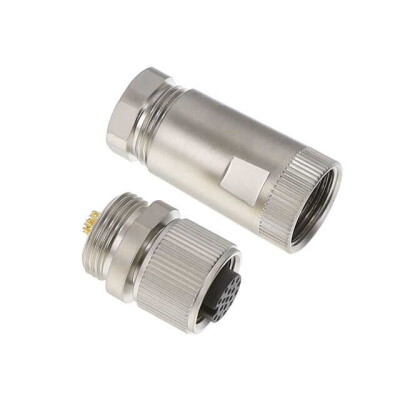 17 Position Circular Connector Plug, Female Sockets Solder Cup - 1
