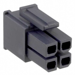 4 Position Rectangular Housing Connector Receptacle Black 0.224