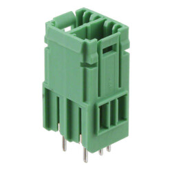 2 Position Terminal Block Header, Male Pins, Shrouded (4 Side) 0.300