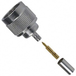 N Type Connector Plug, Male Pin 50 Ohms Free Hanging (In-Line) Crimp or Solder - Amphenol RF