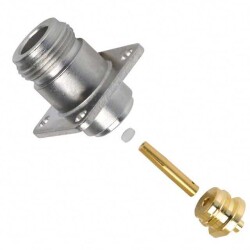 N Type Connector Jack, Female Socket 50 Ohms Panel Mount Solder - Amphenol RF