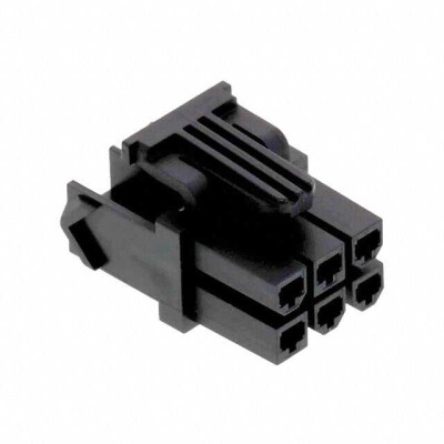 6 Position Rectangular Housing Connector Receptacle Black 0.165