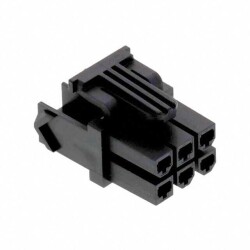 6 Position Rectangular Housing Connector Receptacle Black 0.165