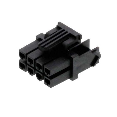 8 Position Rectangular Housing Connector Receptacle Black 0.165