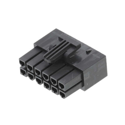 12 Position Rectangular Housing Connector Receptacle Black 0.165