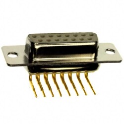 15 Position D-Sub Receptacle, Female Sockets Connector - NorComp Inc.