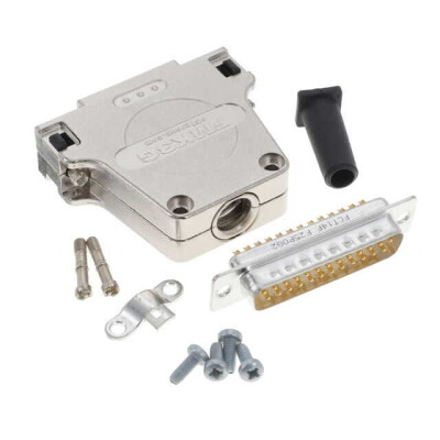 25 Position Two Piece Backshell Connector Silver 180° Shielded - 1