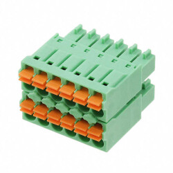 12 Position Terminal Block Plug, Female Sockets 0.138